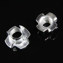 Load image into Gallery viewer, 245PCS Zinc Plated M3/M4/M5/M6/M8/M10 Four Claws Nut Speaker Nut T-nut Blind Pronged Tee Nut Furniture Hardware