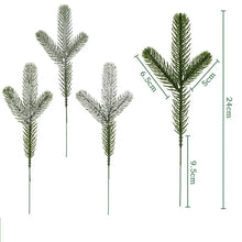 Load image into Gallery viewer, 24Pcs Christmas Artificial Pine Needles Branches Green DIY Fake Pine Stems Garland Home Party Decorations Xmas New Year Gifts