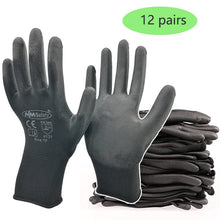 Load image into Gallery viewer, 24Pieces/12Pairs Knitted Safety Work Glove Construction Security Garden Rubber Industrial Working Gloves