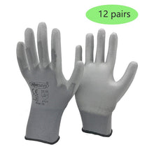 Load image into Gallery viewer, 24Pieces/12Pairs Knitted Safety Work Glove Construction Security Garden Rubber Industrial Working Gloves