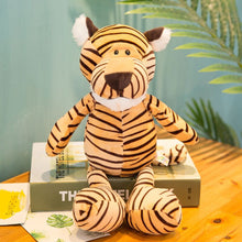 Load image into Gallery viewer, 25cm Stuffed Lifelike Lion Tiger Elephant Monkey Leopard Giraffe Raccoon Doll Simulation Forest Animals Plush Toys for Kids Gift