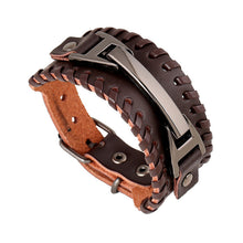 Load image into Gallery viewer, Men's Cattle Leather Bracelet Yiwu Accessories Woven Leather Bracelet