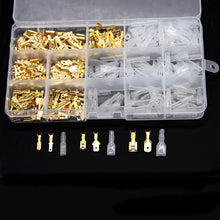 Load image into Gallery viewer, 270Pcs 2.8mm 4.8mm 6.3mm Plug Spring Female Male Spade Cold Crimp Terminals Connector Car Speaker Electrical Wire Connectors Set