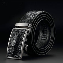 Load image into Gallery viewer, Men's Genuine Leather Belt Crocodile Pattern Belt Man's Belt Belt Whole Automatic Buckle Pant Belt