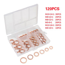 Load image into Gallery viewer, 280/200/120/100Pcs Copper Sealing Solid Gasket Washer Sump Plug Oil For Boat Crush Flat Seal Ring Tool Hardware Accessories