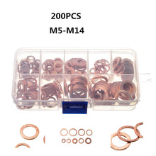 Load image into Gallery viewer, 280/200/120/100Pcs Copper Sealing Solid Gasket Washer Sump Plug Oil For Boat Crush Flat Seal Ring Tool Hardware Accessories