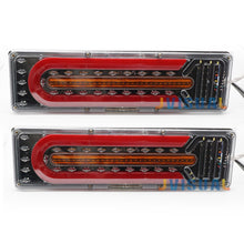 Load image into Gallery viewer, 2PCS 24V Waterproof Universal Truck LED Rear Taillight Boat RV Caravan Van Flow Steering Brake Reversing Traffic Fog Lamp