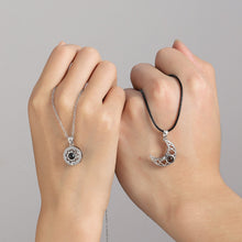Load image into Gallery viewer, 2PCS Magnetic Couple Matching Necklace 100 Languages I Love You Projection Sun Moon Heart Shape Magnet Paired Pendant Lover Gift