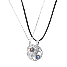 Load image into Gallery viewer, 2PCS Magnetic Couple Matching Necklace 100 Languages I Love You Projection Sun Moon Heart Shape Magnet Paired Pendant Lover Gift