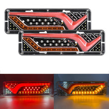 Load image into Gallery viewer, 2Pcs 12V/24V Car Trailer Trucks Tail lights Car LED Rear Tail Light Running Turn Signal Rear Lamps Lorry Bus Taillight Parts