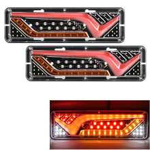 Load image into Gallery viewer, 2Pcs 12V/24V Car Trailer Trucks Tail lights Car LED Rear Tail Light Running Turn Signal Rear Lamps Lorry Bus Taillight Parts