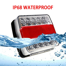 Load image into Gallery viewer, 2Pcs Rear LED Submersible Trailer Tail Lights Kit 12V 15LED Boat Marker Truck Waterproof Lamps Universal for Campers Taillights