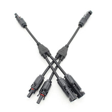 Load image into Gallery viewer, 2Y Branch parallel connection 30A 1000V Electrical Solar Connector Photovoltaic 2pcs solar Panel Cable Wire Connector