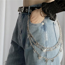 Load image into Gallery viewer, Women's Chain Eyelet Tray Belt Women's Belt Butterfly Fashion Hip Hop Punk Skirt Accessory