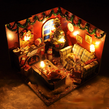 Load image into Gallery viewer, DIY Mini Doll House Christmas Dust Cover with Light