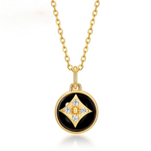 Load image into Gallery viewer, Women's Women's Pendant Clover Black Agate Silver S925 Silver Plated Clover Necklace Pendant for girls