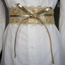 Load image into Gallery viewer, Elastic Lace Belt Female Luxury Clothing Design Belt Jeans Belt Female Wedding Belt