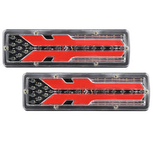 Load image into Gallery viewer, 2pcs 12V/24V Trailer Truck Caravan Boat Car Led Rear Stop Tail Light Waterproof Flow Steering Brake Reversing Traffic Fog Lamp