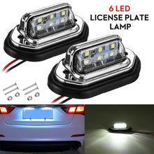 Load image into Gallery viewer, 2pcs 12V 24V Waterproof 6 LED Car License Plate Light Signal Tail Light Lamp Boat Truck Trailer SUV VAN Caravan Waterproof