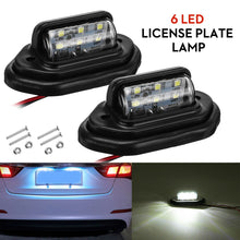 Load image into Gallery viewer, 2pcs 12V 24V Waterproof 6 LED Car License Plate Light Signal Tail Light Lamp Boat Truck Trailer SUV VAN Caravan Waterproof