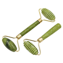 Load image into Gallery viewer, 2pcs Face Massager Roller Natural Jade Stone Guasha Board Scraper Set Facial Lift Skin Relaxation Slimming Beauty Neck Thin Tool