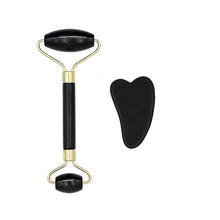 Load image into Gallery viewer, 2pcs Face Massager Roller Natural Jade Stone Guasha Board Scraper Set Facial Lift Skin Relaxation Slimming Beauty Neck Thin Tool