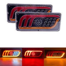 Load image into Gallery viewer, 2pcs LED Truck Tail Lights12V/24V super bright Trailer Brake Lights Rear Dynamic Running Turn Signal Reverse Lamp Lorry Taillig