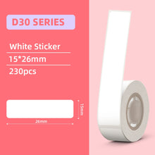 Load image into Gallery viewer, 3 Rolls/Box Phomemo White/Transparency Thermal Label D30 Paper Sticker BPA-Free for D30 Portable Self-adhesive Label Printer