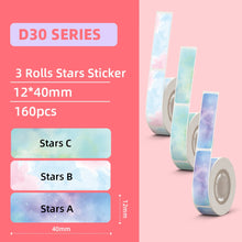 Load image into Gallery viewer, 3 Rolls/Box Phomemo White/Transparency Thermal Label D30 Paper Sticker BPA-Free for D30 Portable Self-adhesive Label Printer