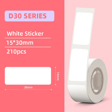 Load image into Gallery viewer, 3 Rolls/Box Phomemo White/Transparency Thermal Label D30 Paper Sticker BPA-Free for D30 Portable Self-adhesive Label Printer