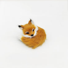 Load image into Gallery viewer, 3 Styles Mini Squatting Fox Model Cute Simulation Brown Fox Home Decoration Wedding Birthday Gift Plush Figures Craft Miniatures