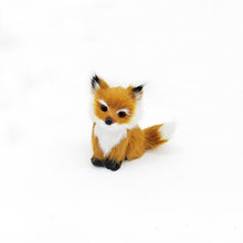 Load image into Gallery viewer, 3 Styles Mini Squatting Fox Model Cute Simulation Brown Fox Home Decoration Wedding Birthday Gift Plush Figures Craft Miniatures