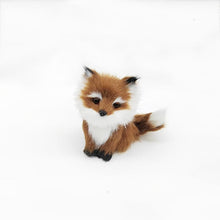 Load image into Gallery viewer, 3 Styles Mini Squatting Fox Model Cute Simulation Brown Fox Home Decoration Wedding Birthday Gift Plush Figures Craft Miniatures