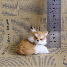 Load image into Gallery viewer, 3 Styles Mini Squatting Fox Model Cute Simulation Brown Fox Home Decoration Wedding Birthday Gift Plush Figures Craft Miniatures
