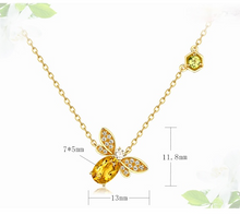 Load image into Gallery viewer, Women's Necklace Bee 925 Sterling Silver Gold Plated Choker Gift for Girls