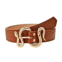 Load image into Gallery viewer, Beatit Women Fashion Waist Belt Snake Design Belt Thin Buckle Leather Waistband