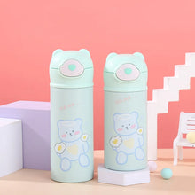 Load image into Gallery viewer, 320/420ML Cute Kids Stainless steel Water Bottle Vacuum Flacks Thermos With Straw Coffee mug Vacuum Bottle Thermocup
