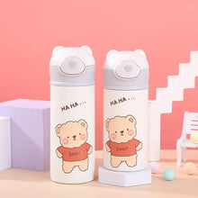 Load image into Gallery viewer, 320/420ML Cute Kids Stainless steel Water Bottle Vacuum Flacks Thermos With Straw Coffee mug Vacuum Bottle Thermocup