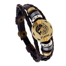 Load image into Gallery viewer, Ornament Beaded 12 Constellation Cattle Leather Bracelet Personalized Birthday Gifts Woven Adjustable Trendy Leather Bracelet