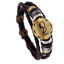 Load image into Gallery viewer, Ornament Beaded 12 Constellation Cattle Leather Bracelet Personalized Birthday Gifts Woven Adjustable Trendy Leather Bracelet