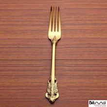 Load image into Gallery viewer, Western Tableware 304 Stainless Steel Knife and Forks Set Golden Relief Steak Knife and Fork