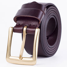 Load image into Gallery viewer, Youth Pin Buckle Casual Pure Copper First Layer Pants Belt Men's Leather Belt