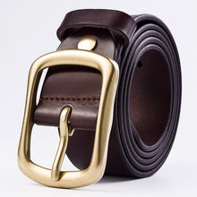 Load image into Gallery viewer, Youth Pin Buckle Casual Pure Copper First Layer Pants Belt Men's Leather Belt