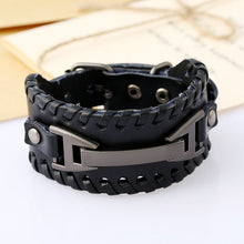 Load image into Gallery viewer, Men's Cattle Leather Bracelet Yiwu Accessories Woven Leather Bracelet