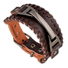 Load image into Gallery viewer, Men's Cattle Leather Bracelet Yiwu Accessories Woven Leather Bracelet
