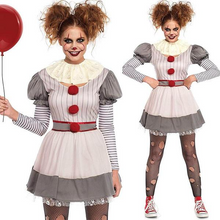 Load image into Gallery viewer, Women's Fashion Long Sleeve Creepy Clown Costume Casual Funny Halloween Dress