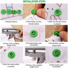 Load image into Gallery viewer, 360/150/50 Sets T5 Plastic Snap Button with Snaps Pliers Tool Kit & Organizer Containers,Easy Replacing Snaps,DIY Family Tailor