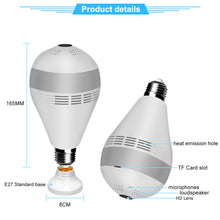 Load image into Gallery viewer, 360 ° Fisheye Draadloze Panoramisch Wifi Camera 3/5MP Home Security Ip Camera Verlichting Nachtzicht Twee Audio Licht lamp Wifi Camera