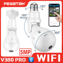 Load image into Gallery viewer, 360 Wifi Panorama Camera Lamp 3MP Panoramisch Night Vision Two Way Audio Home Security Video Surveillance Fisheye Lamp Wifi Camera