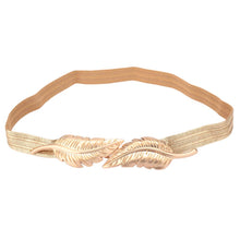 Load image into Gallery viewer, Vintage Women Belt Leaves Clasp Front Stretch Skinny Elastic Belt Waist Strap Gold